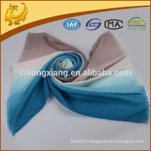 2015 New Fashion High Quality Yarn Dyed Wide 100% Wool Ombre Scarf For Lady